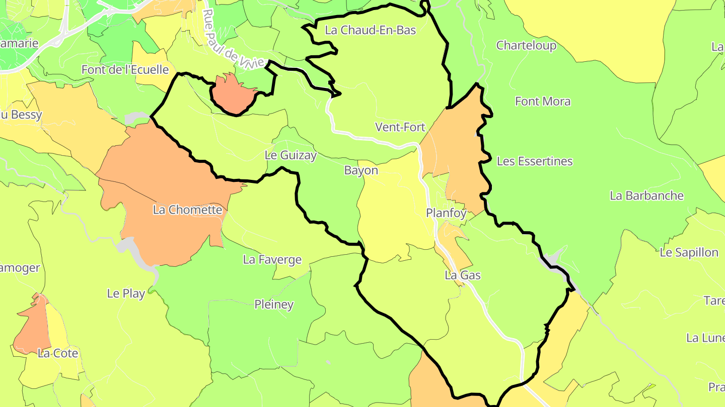 Carte des prix de l'immobilier Planfoy