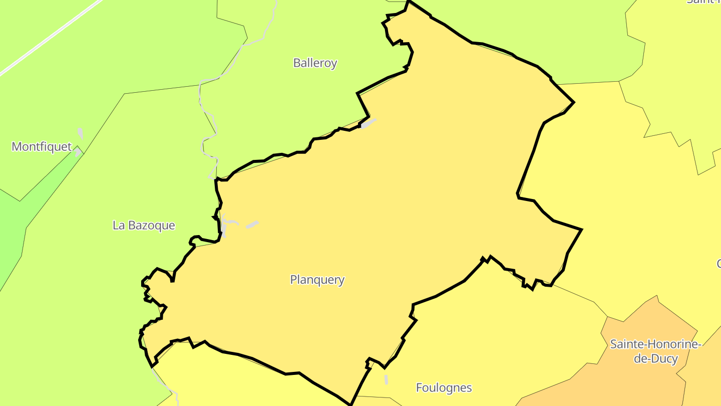 Carte des prix de l'immobilier Planquery