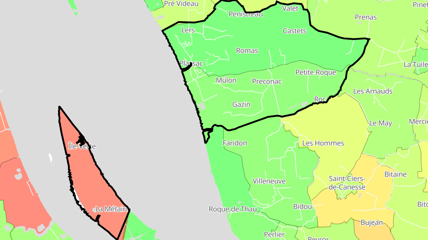 Carte des prix de l'immobilier Plassac