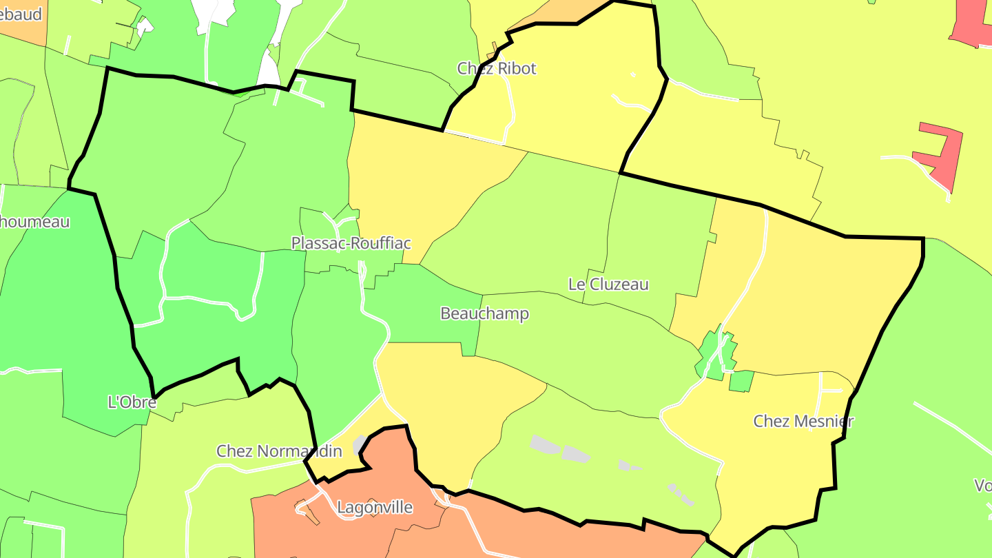 Carte des prix de l'immobilier Plassac-Rouffiac