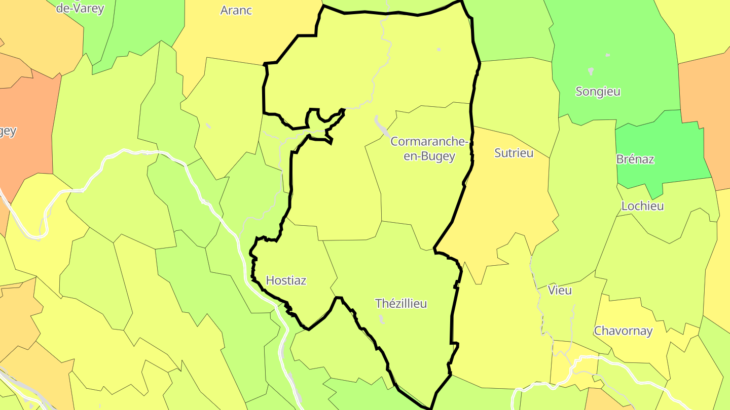 Carte des prix de l'immobilier Plateau d'Hauteville