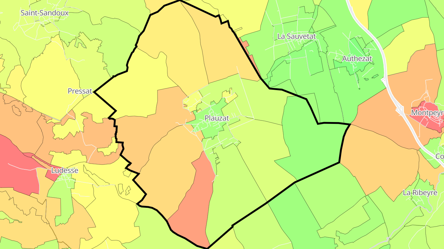 Carte des prix de l'immobilier Plauzat