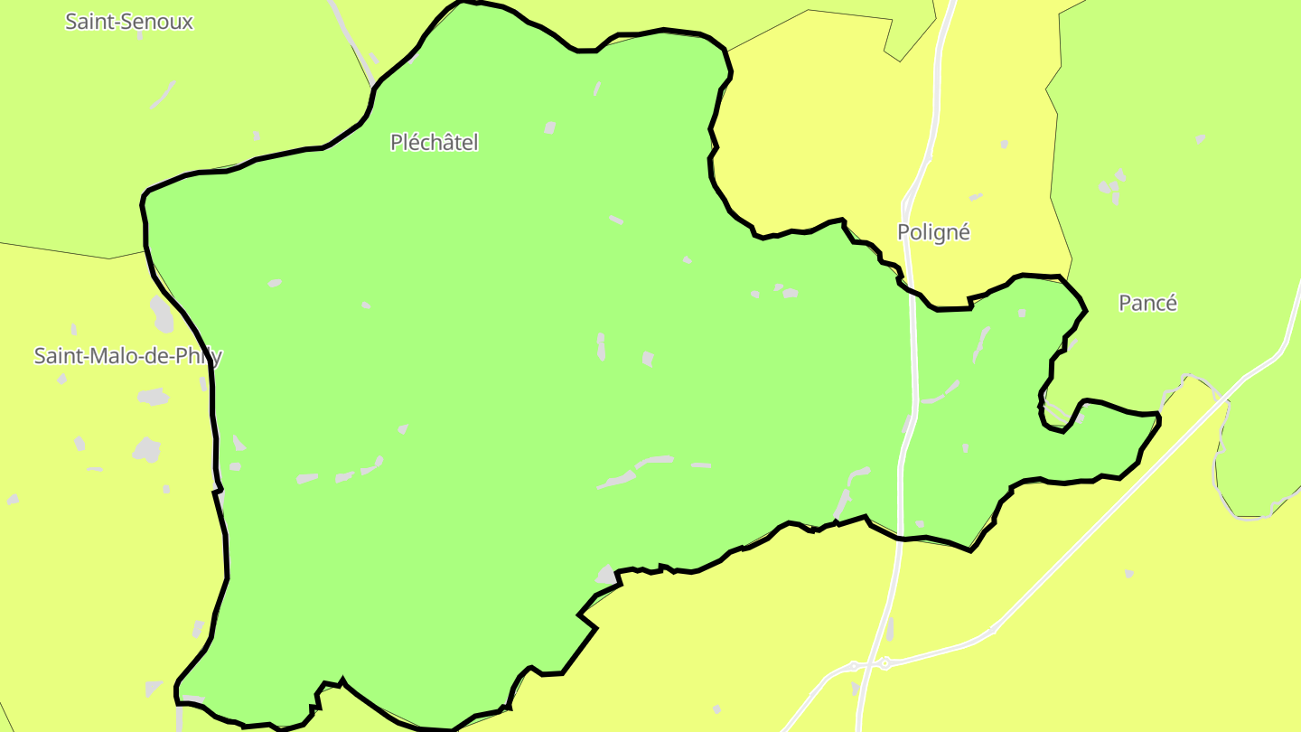 Carte des prix de l'immobilier Pléchâtel
