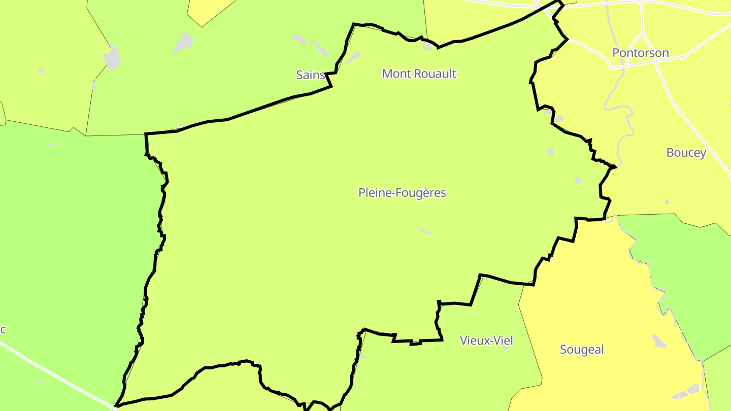 Carte des prix de l'immobilier Pleine-Fougères