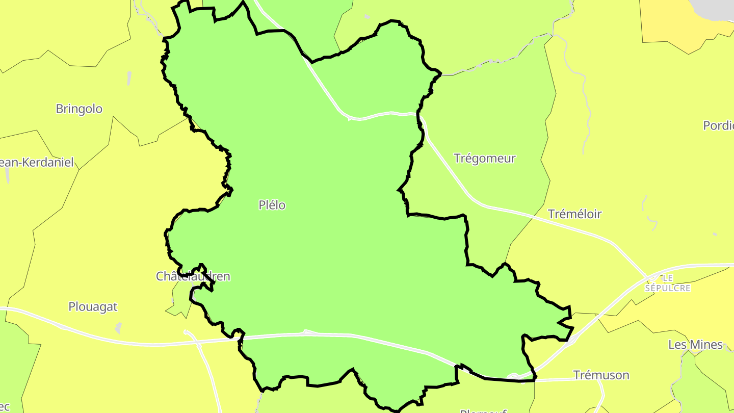 Carte des prix de l'immobilier Plélo