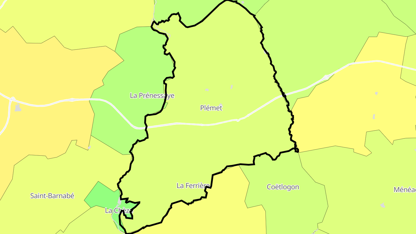 Carte des prix de l'immobilier Plémet