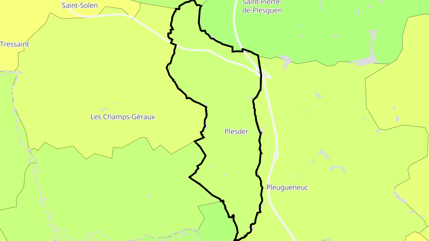 Carte des prix de l'immobilier Plesder