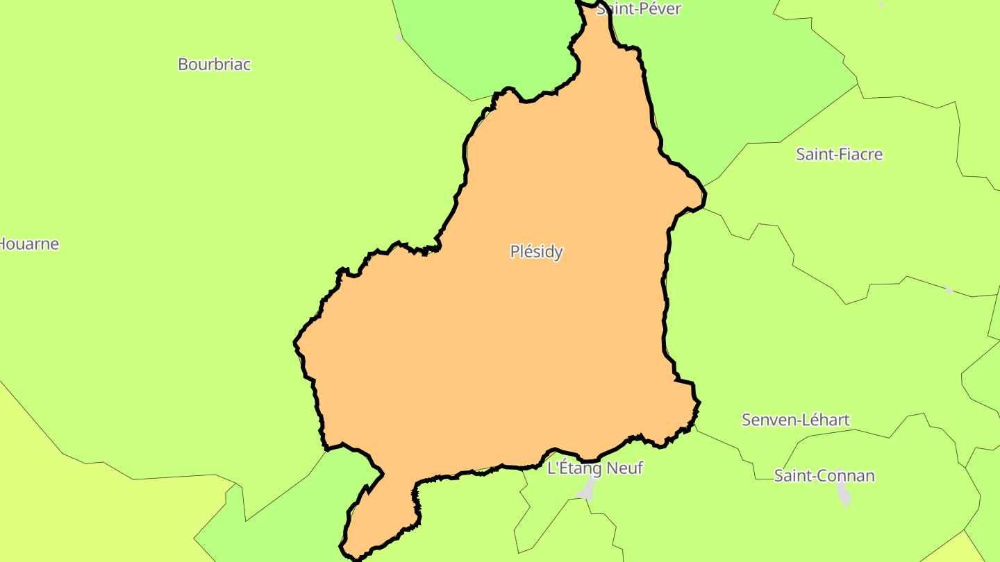 Carte des prix de l'immobilier Plésidy