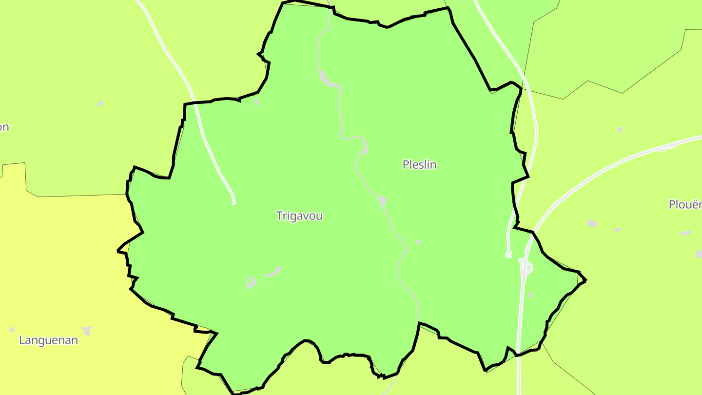 Carte des prix de l'immobilier Pleslin-Trigavou