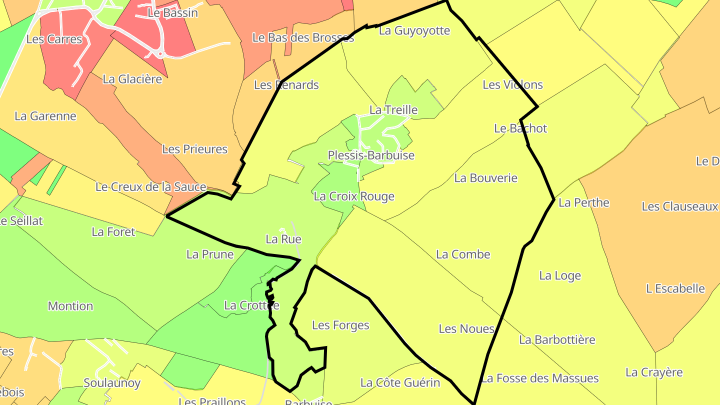 Carte des prix de l'immobilier Plessis-Barbuise