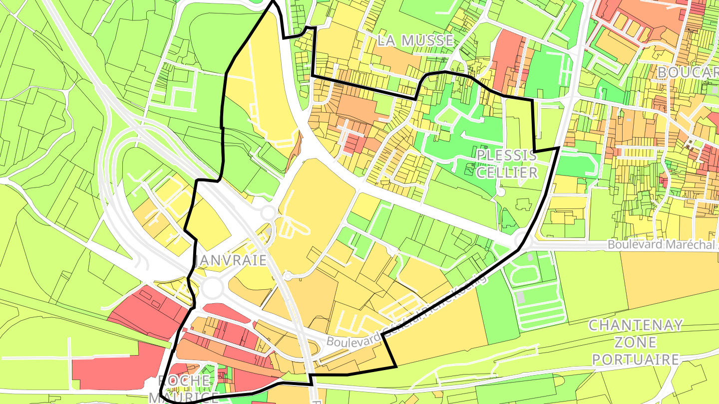 Carte des prix de l'immobilier Plessis Cellier - Roche Maurice