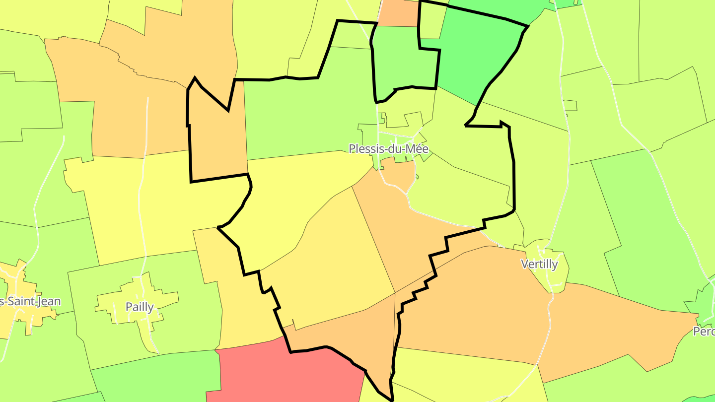 Carte des prix de l'immobilier Plessis-du-Mée