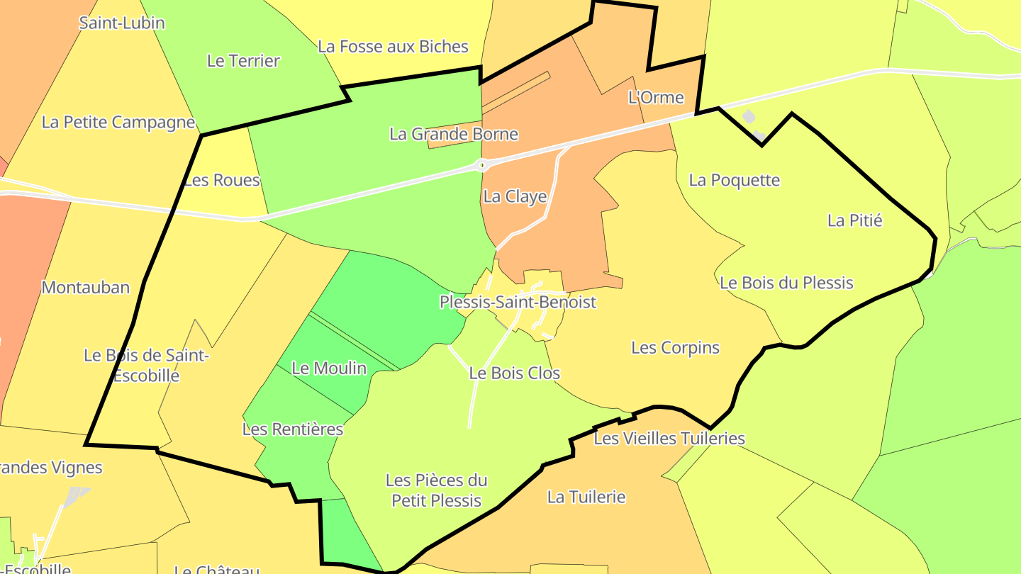 Carte des prix de l'immobilier Plessis-Saint-Benoist