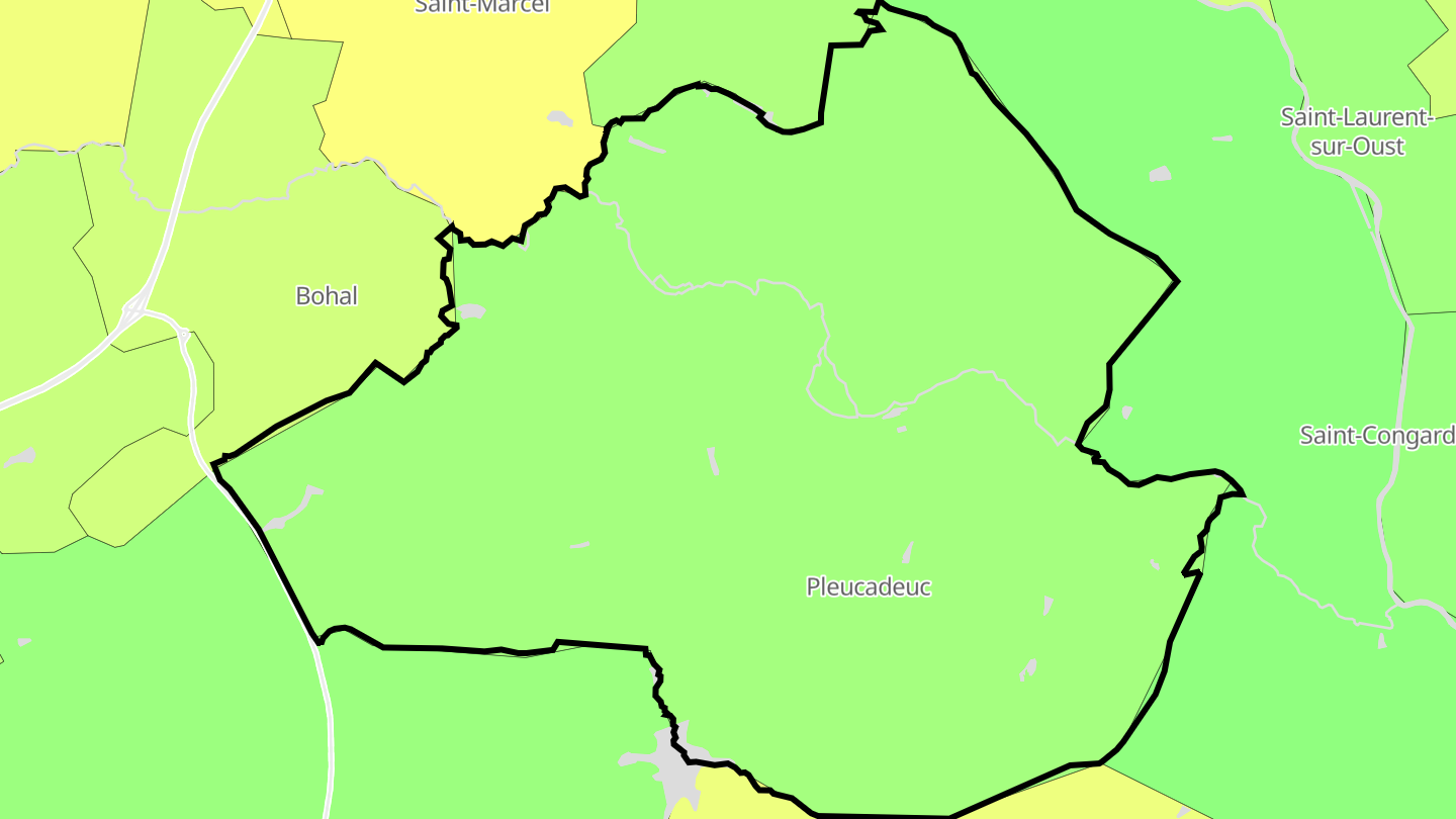 Carte des prix de l'immobilier Pleucadeuc