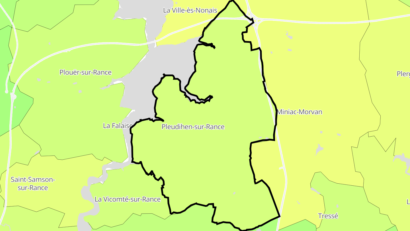 Carte des prix de l'immobilier Pleudihen-sur-Rance