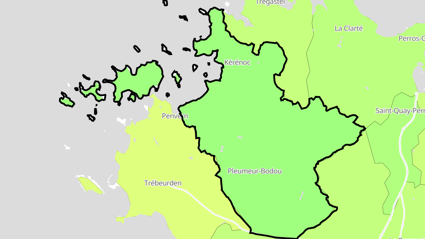 Carte des prix de l'immobilier Pleumeur-Bodou