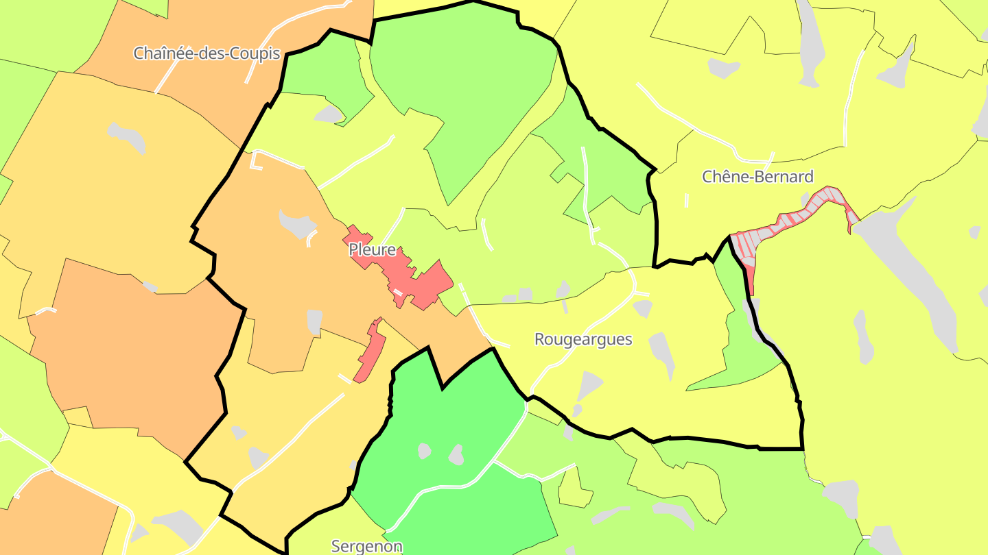 Carte des prix de l'immobilier Pleure