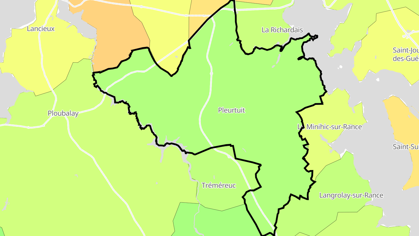 Carte des prix de l'immobilier Pleurtuit