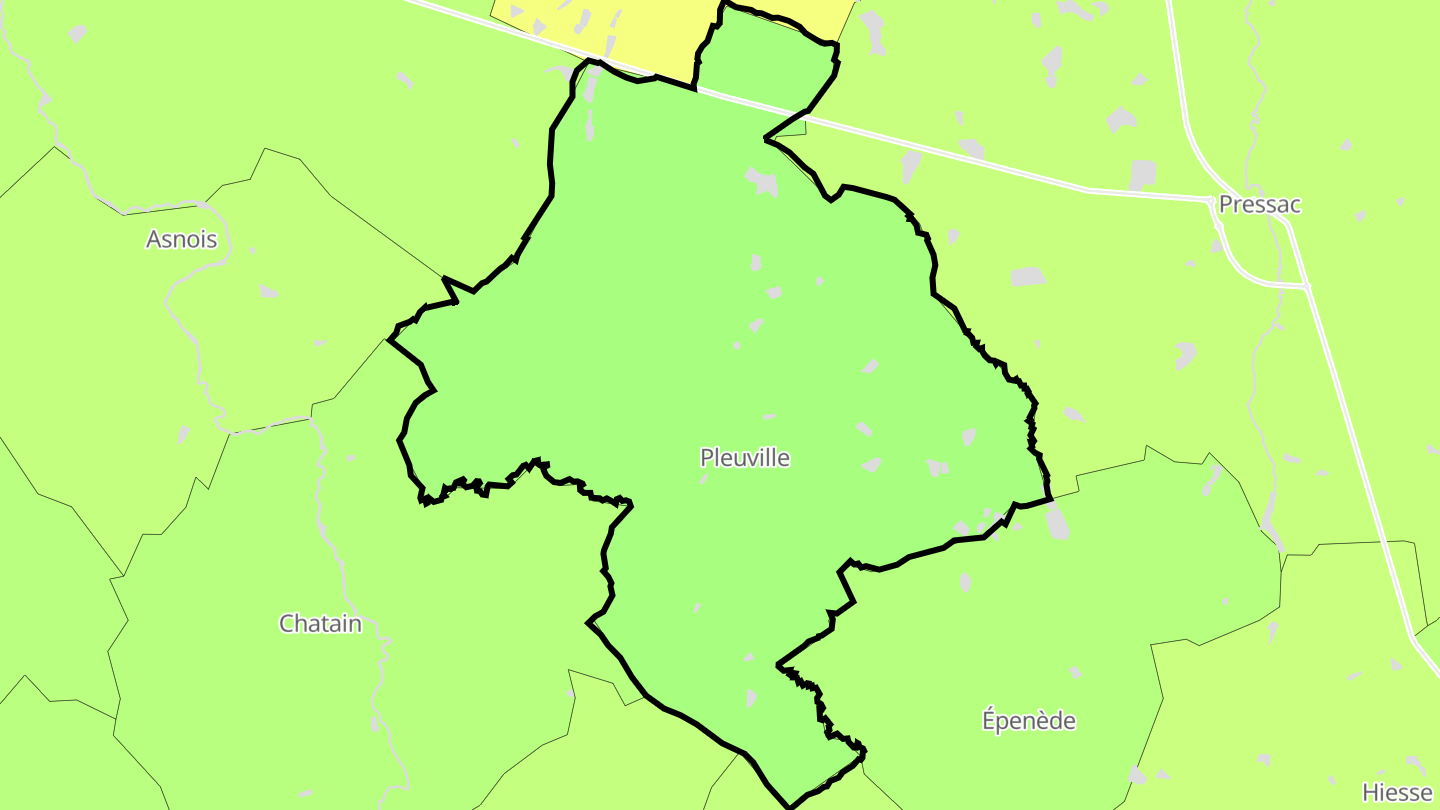 Carte des prix de l'immobilier Pleuville