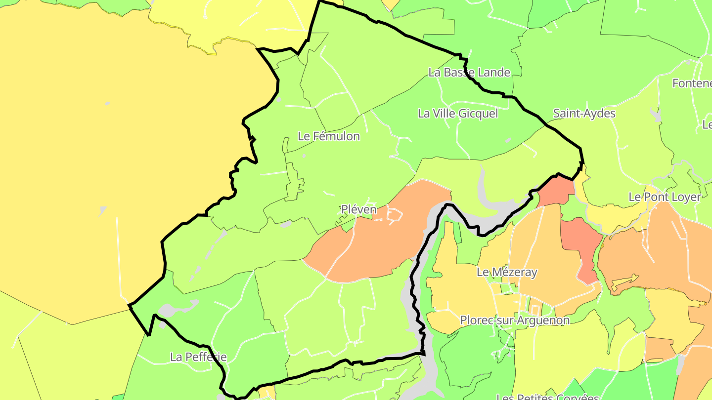 Carte des prix de l'immobilier Pléven