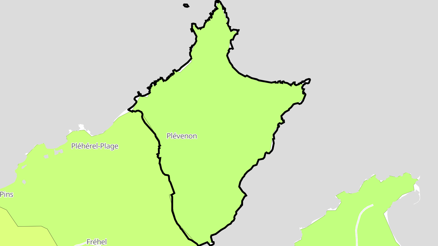Carte des prix de l'immobilier Plévenon