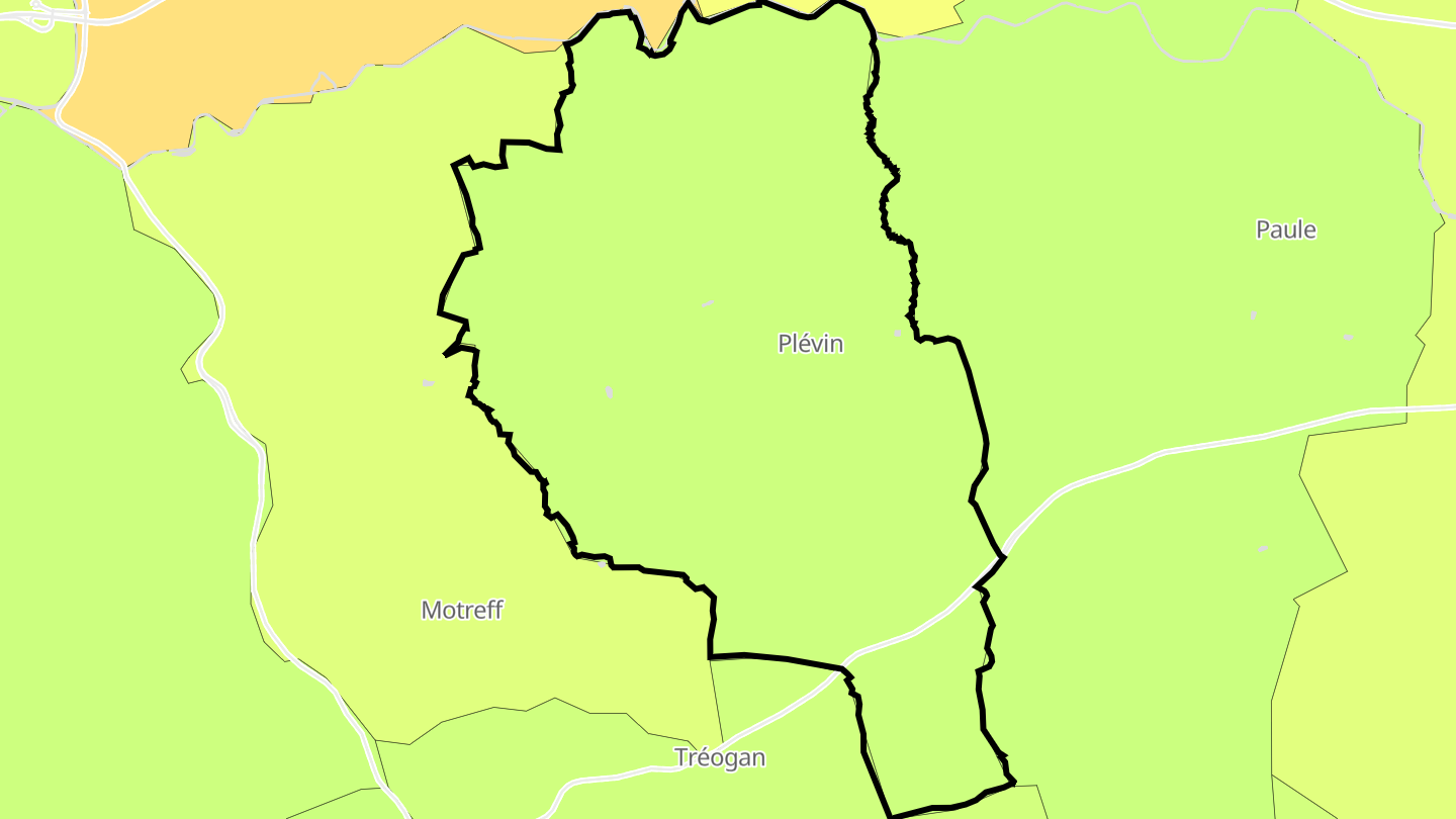 Carte des prix de l'immobilier Plévin