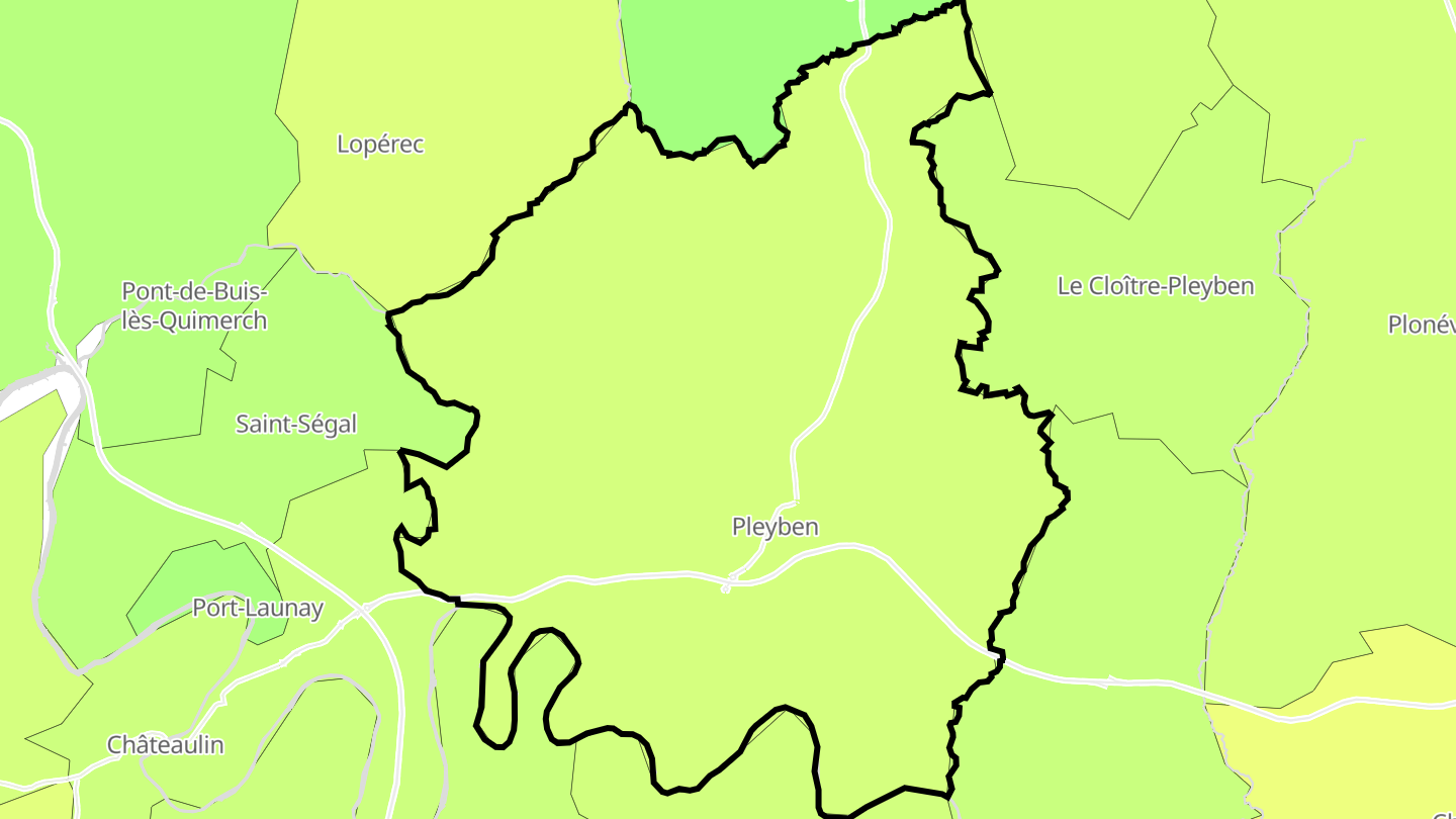 Carte des prix de l'immobilier Pleyben