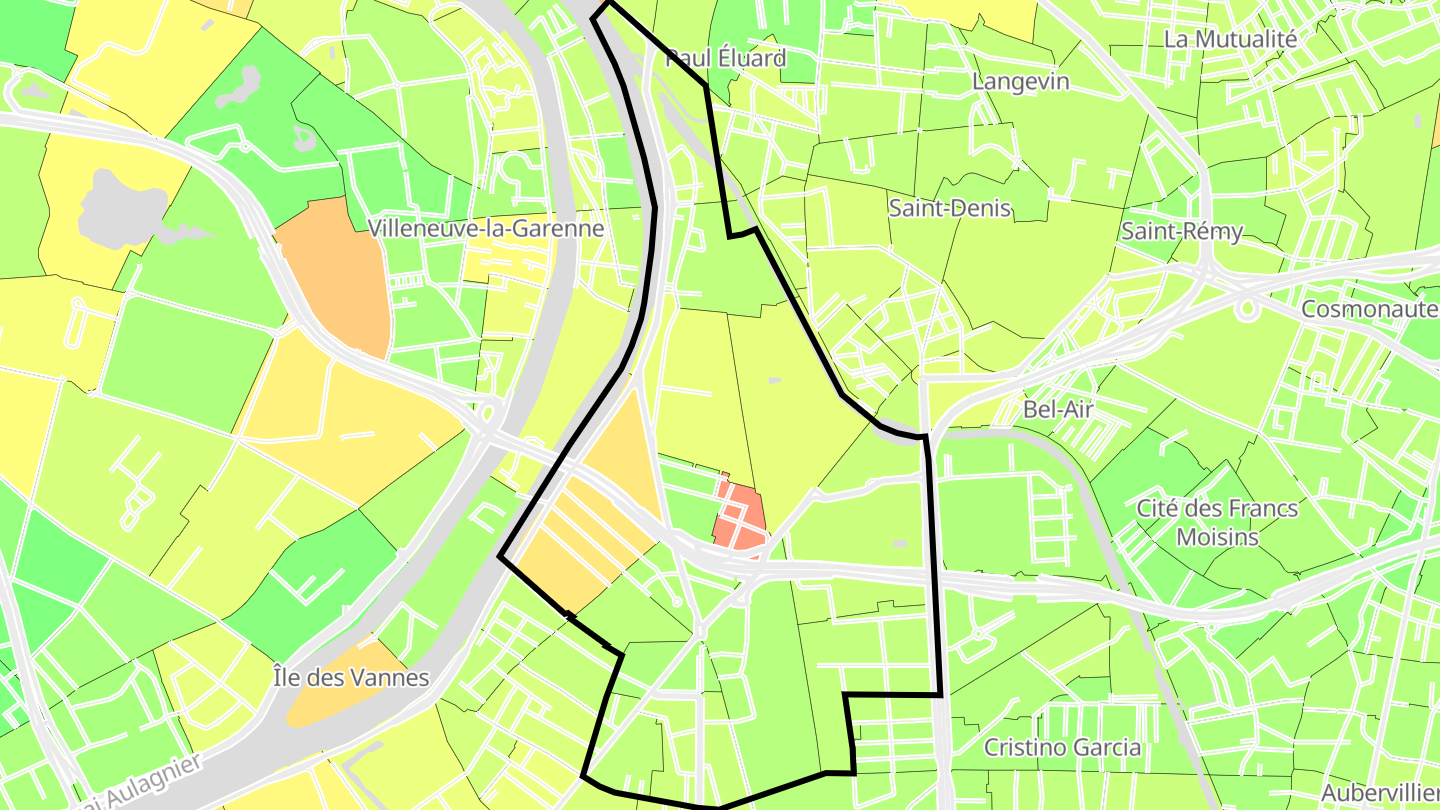Carte des prix de l'immobilier Pleyel - Confluence