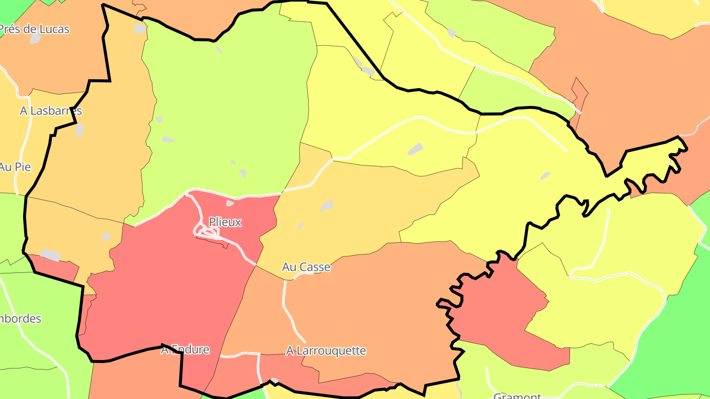 Carte des prix de l'immobilier Plieux