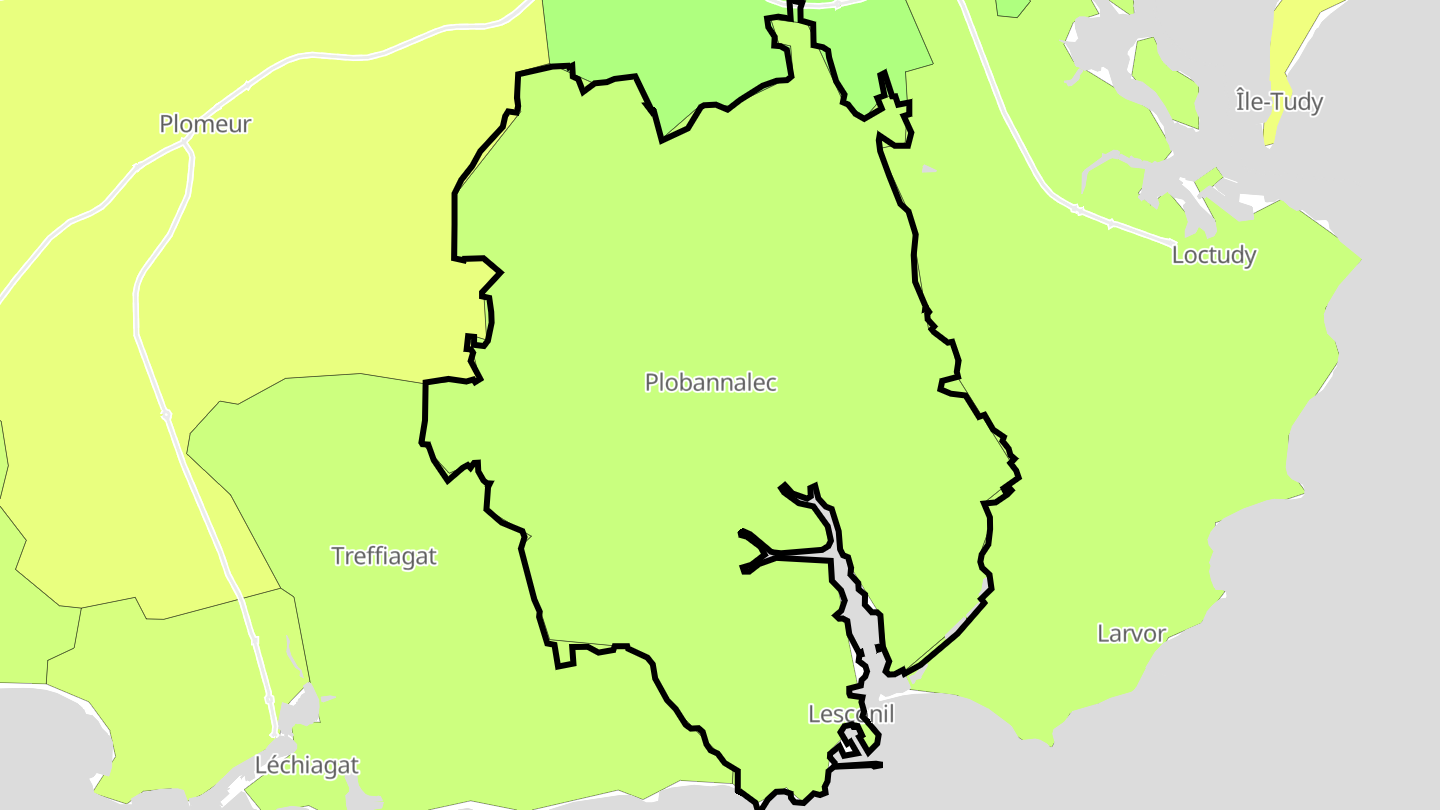 Carte des prix de l'immobilier Plobannalec-Lesconil
