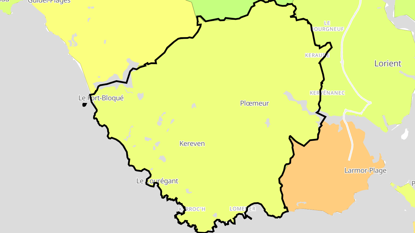 Carte des prix de l'immobilier Plœmeur