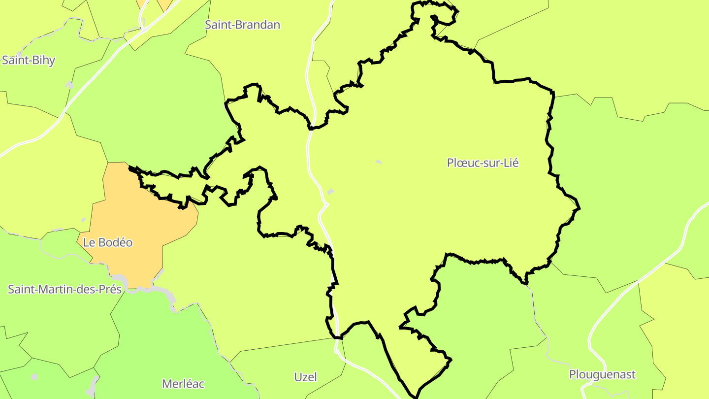 Carte des prix de l'immobilier Plœuc-L'Hermitage