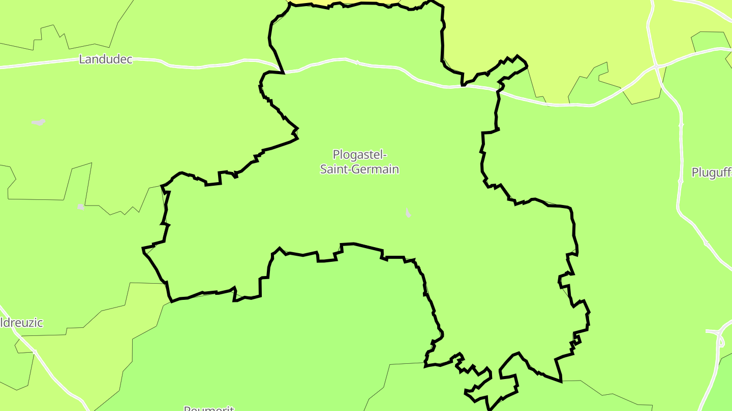 Carte des prix de l'immobilier Plogastel-Saint-Germain