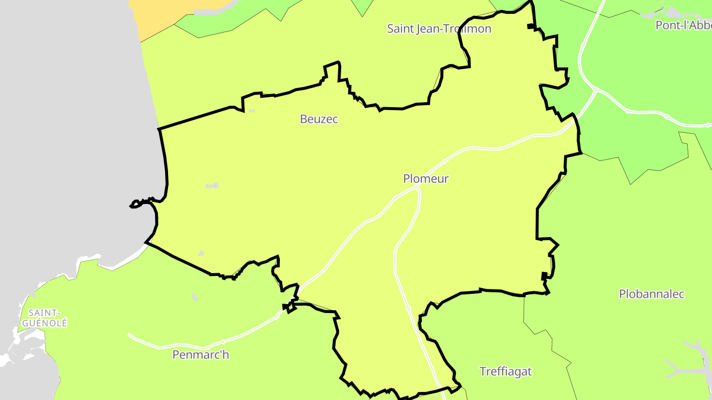 Carte des prix de l'immobilier Plomeur