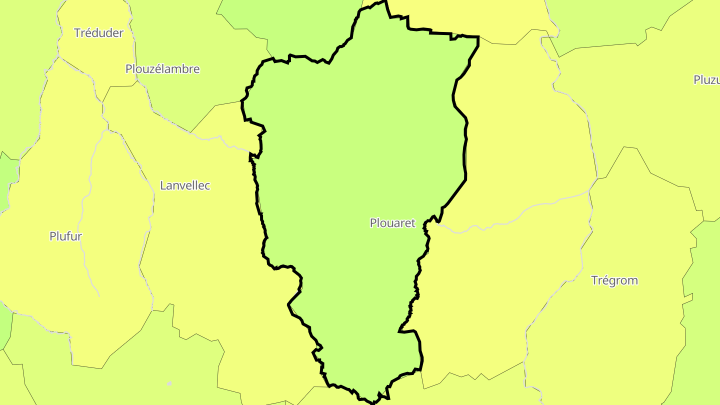 Carte des prix de l'immobilier Plouaret