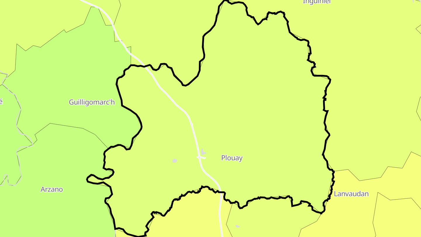 Carte des prix de l'immobilier Plouay