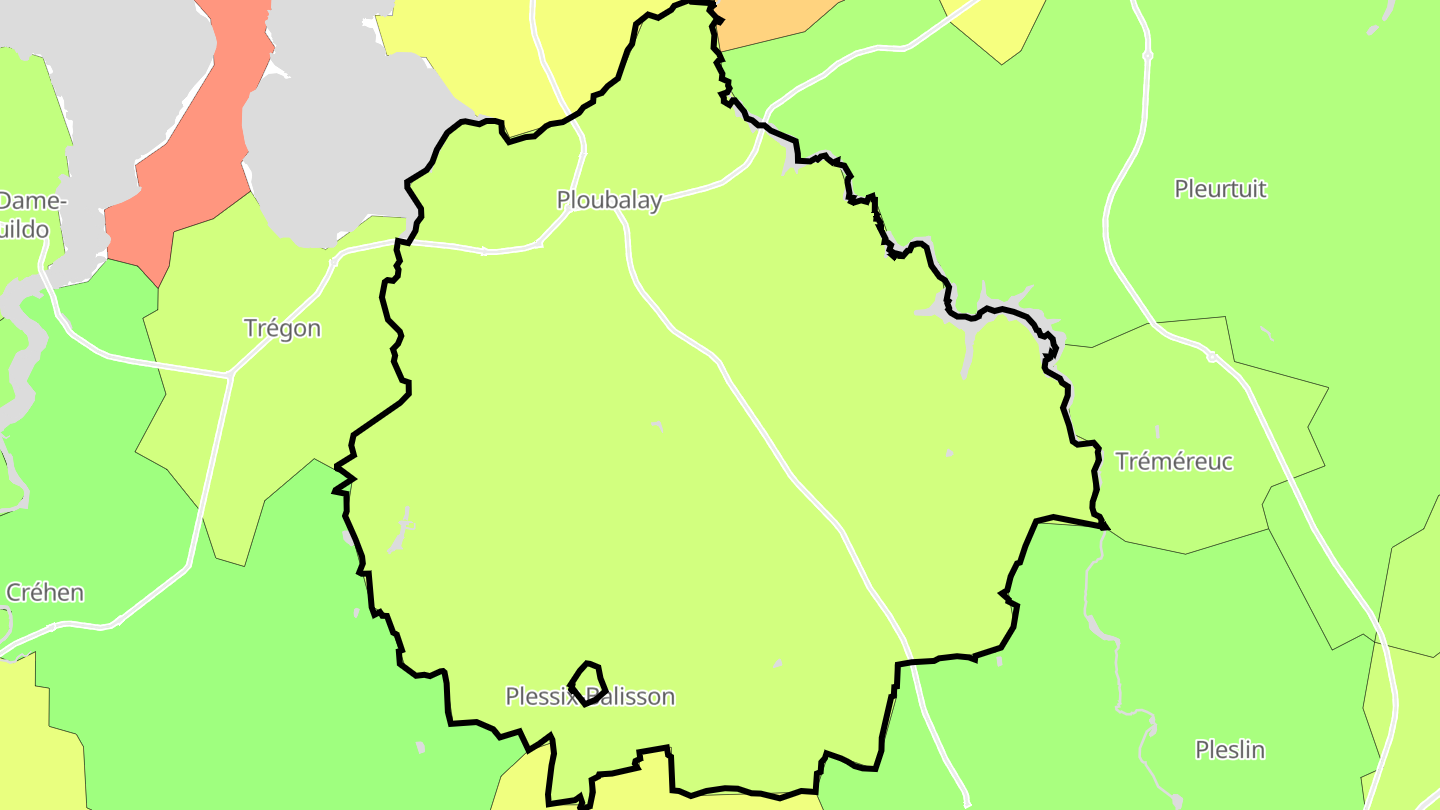 Carte des prix de l'immobilier Ploubalay