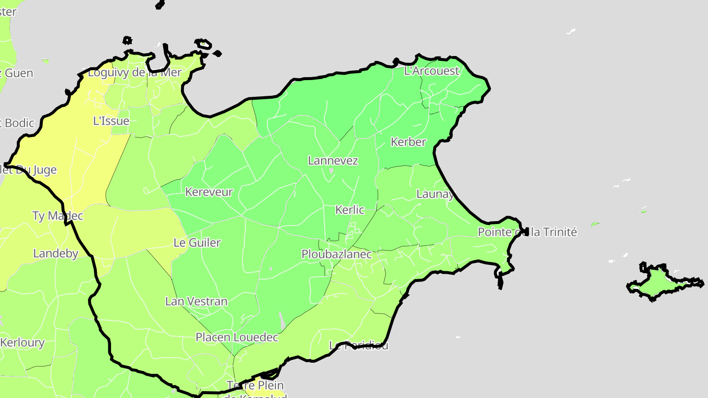 Carte des prix de l'immobilier Ploubazlanec