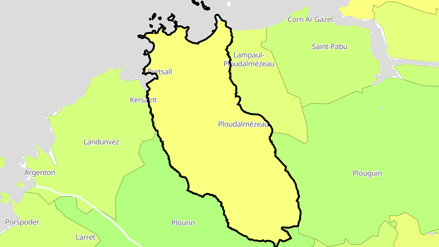 Carte des prix de l'immobilier Ploudalmézeau