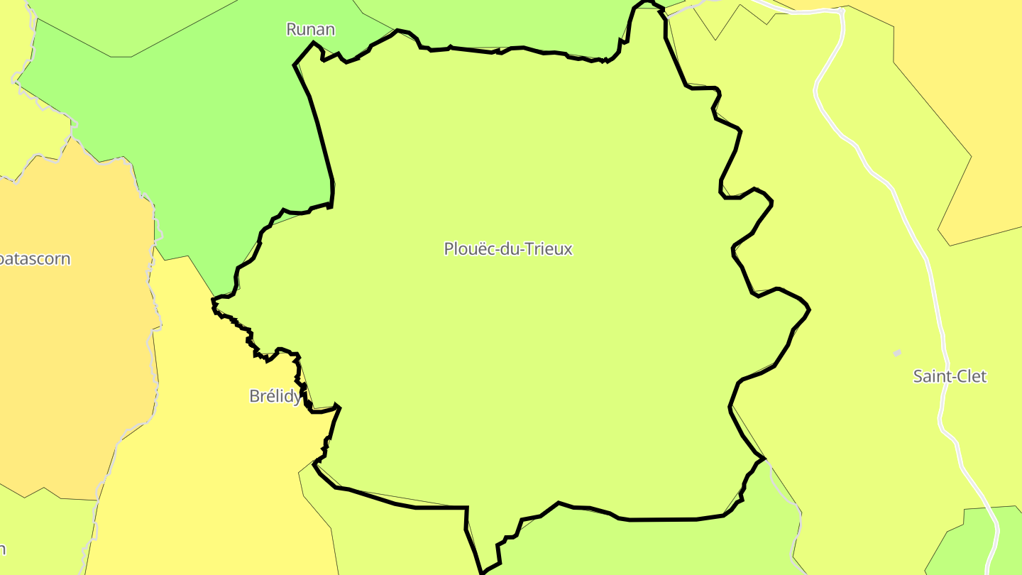 Carte des prix de l'immobilier Plouëc-du-Trieux