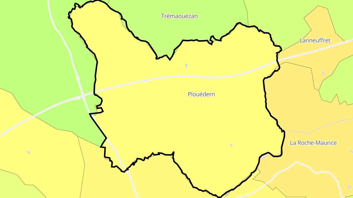 Carte des prix de l'immobilier Plouédern