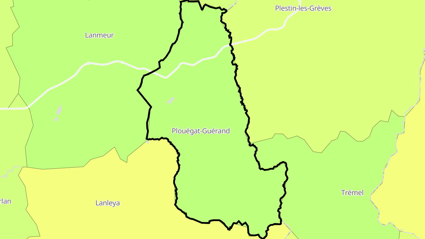 Carte des prix de l'immobilier Plouégat-Guérand