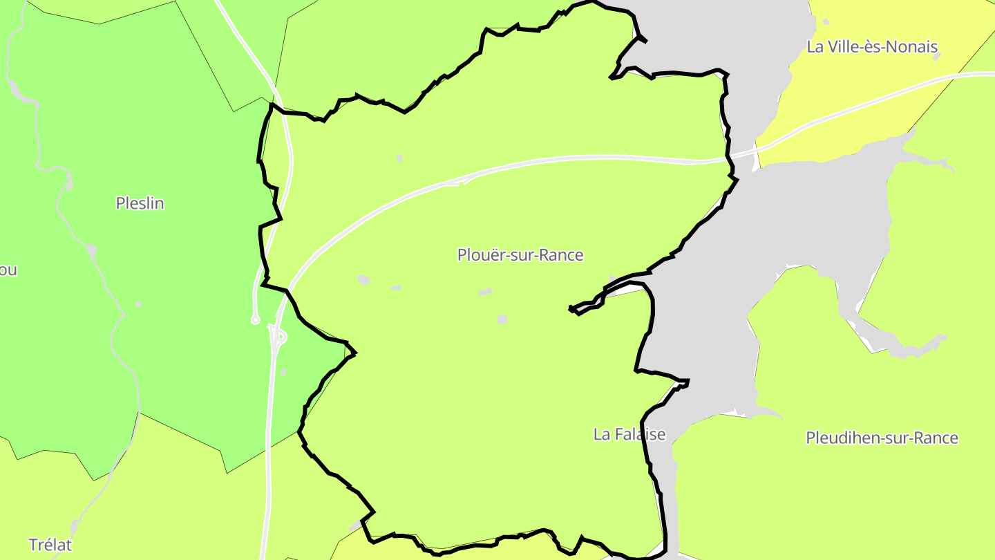 Carte des prix de l'immobilier Plouër-sur-Rance