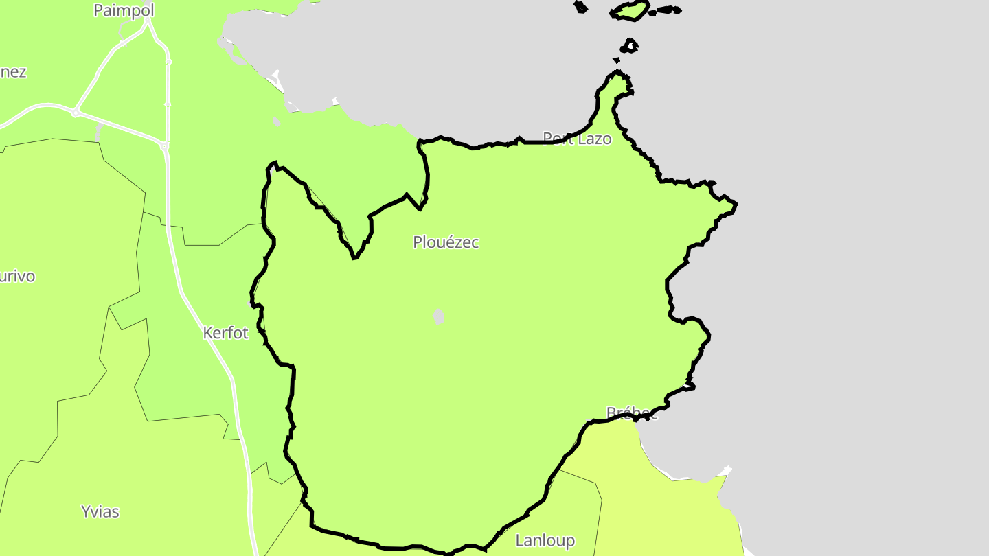 Carte des prix de l'immobilier Plouézec