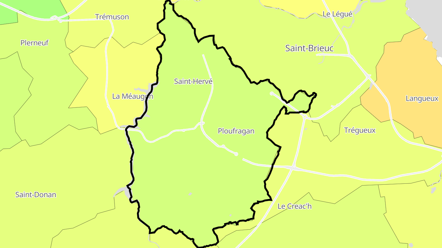 Carte des prix de l'immobilier Ploufragan
