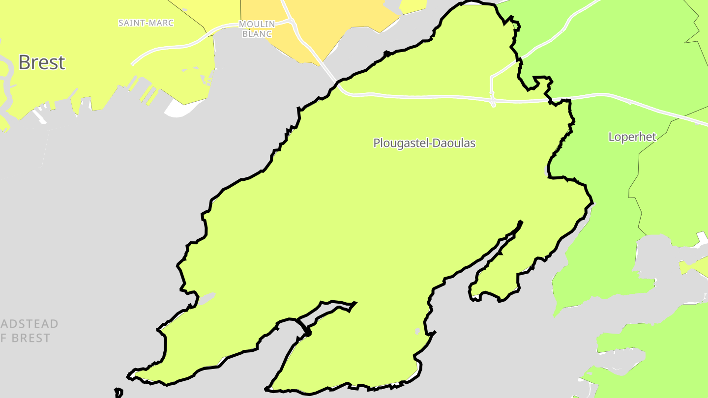 Carte des prix de l'immobilier Plougastel-Daoulas