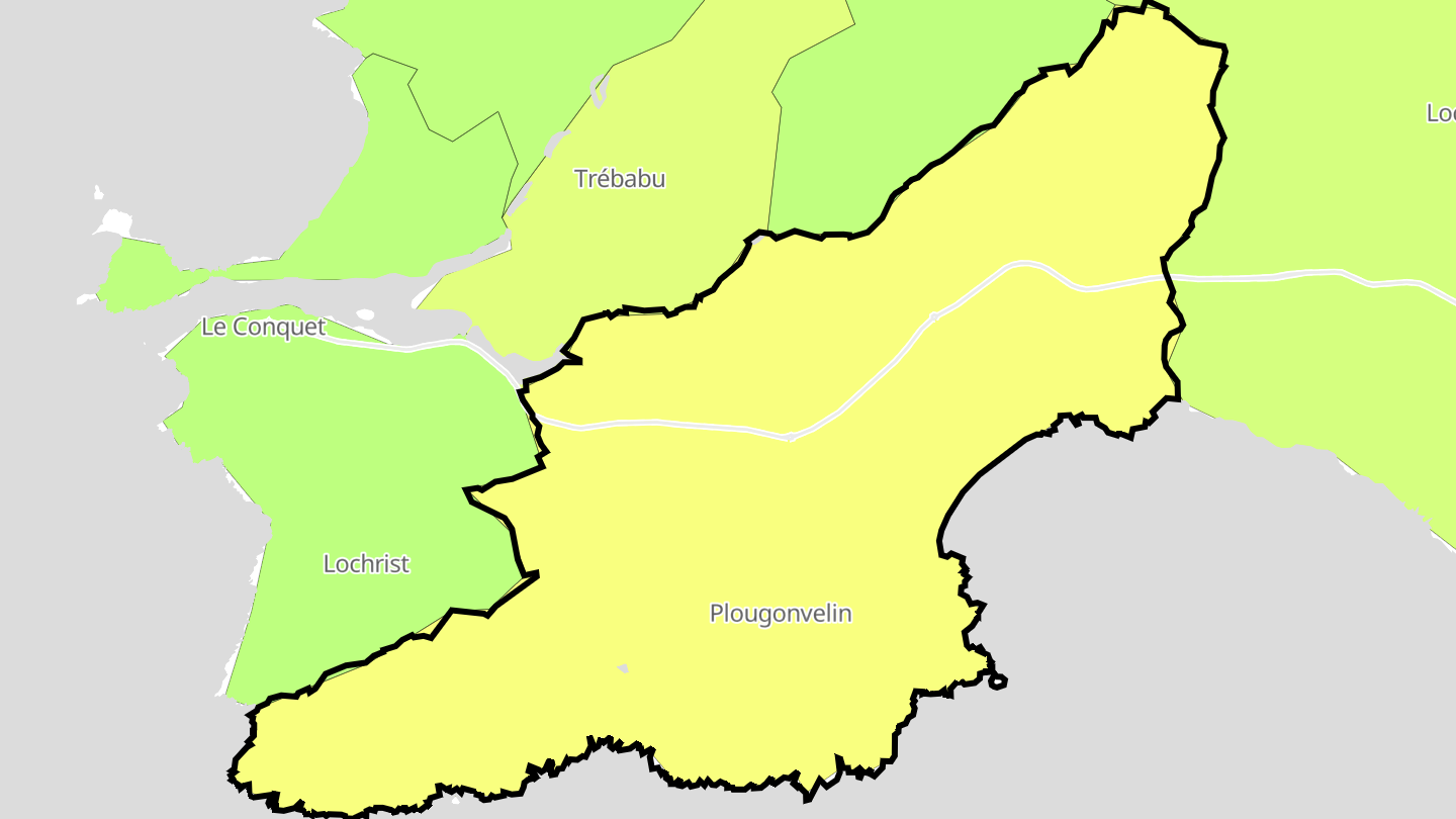 Carte des prix de l'immobilier Plougonvelin