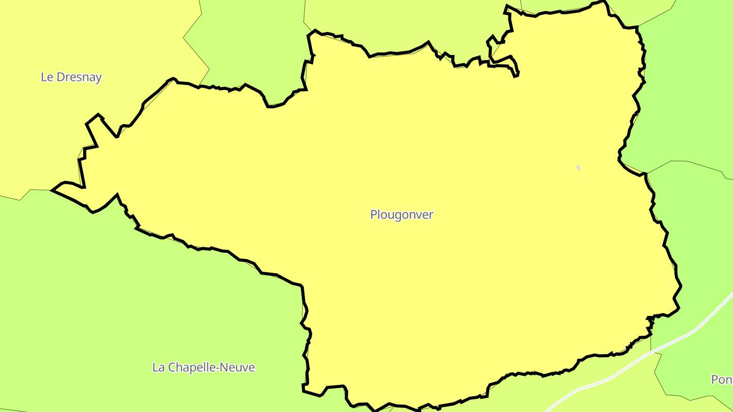 Carte des prix de l'immobilier Plougonver