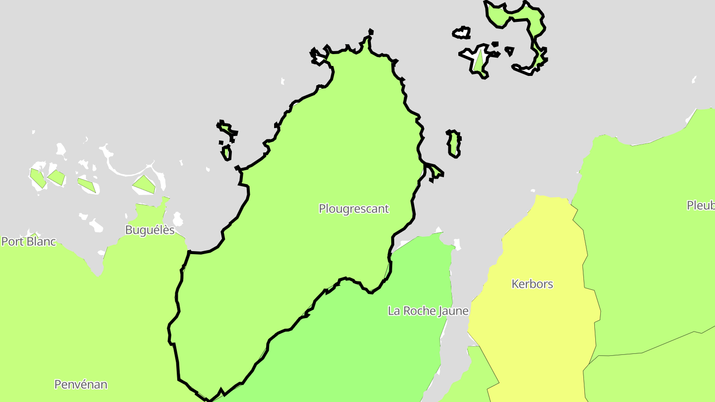Carte des prix de l'immobilier Plougrescant