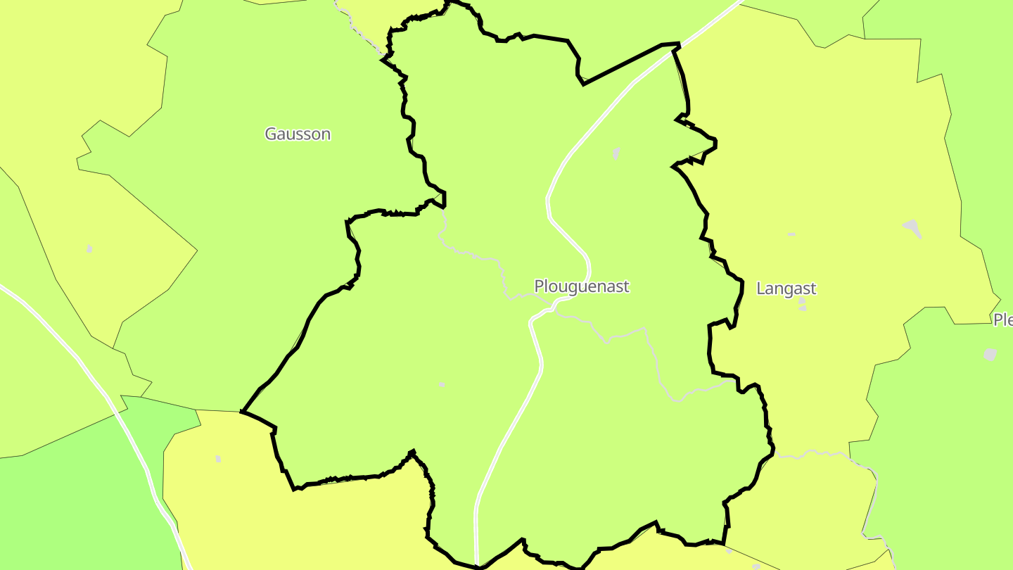 Carte des prix de l'immobilier Plouguenast